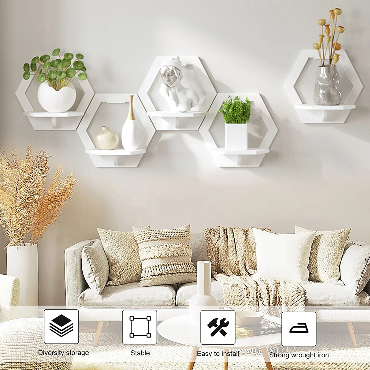 3 pçs hexágono prateleira de p - Terracotta Pot avaliação e preço