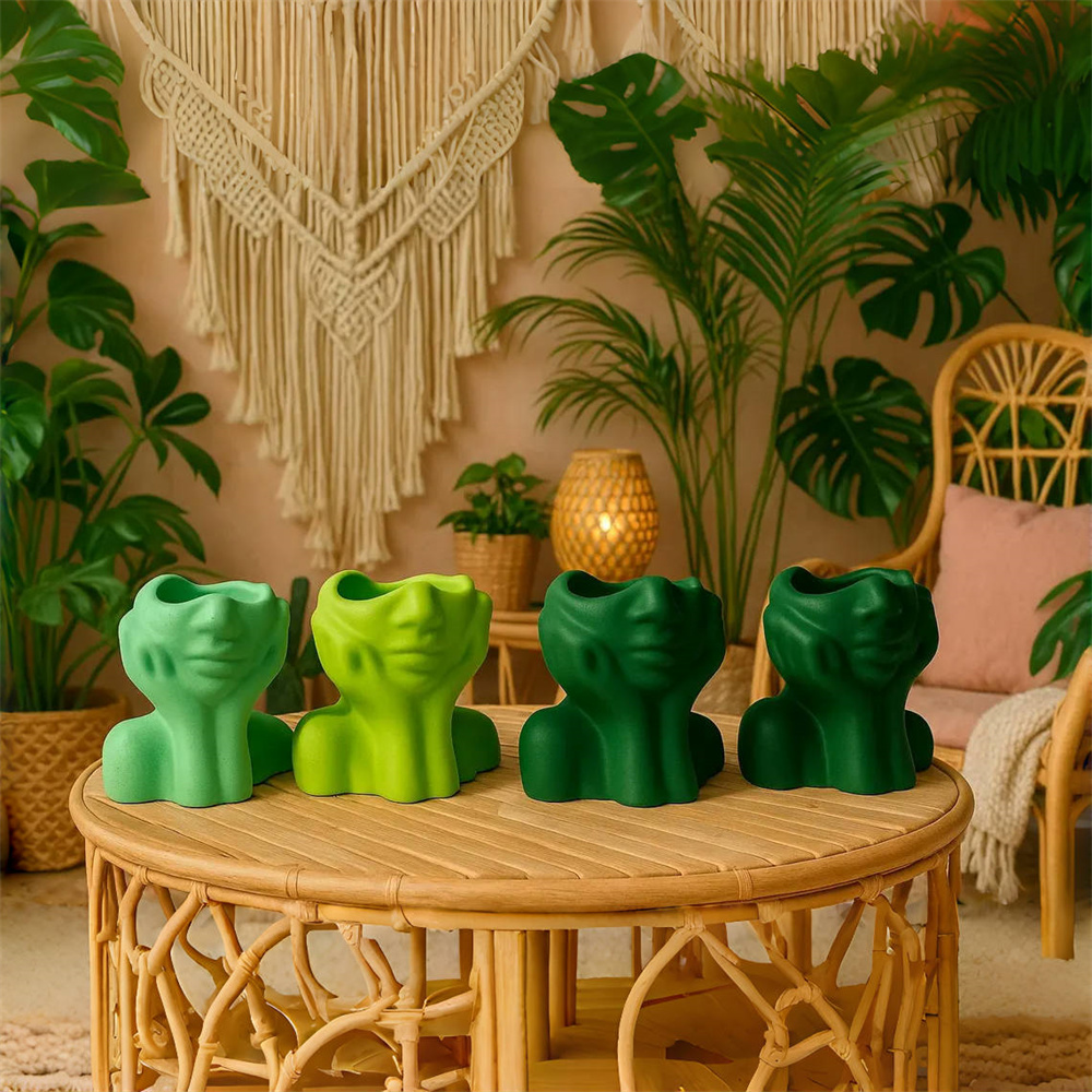 Rosto abstrato plantador pote  - Succulent Set avaliação e preço