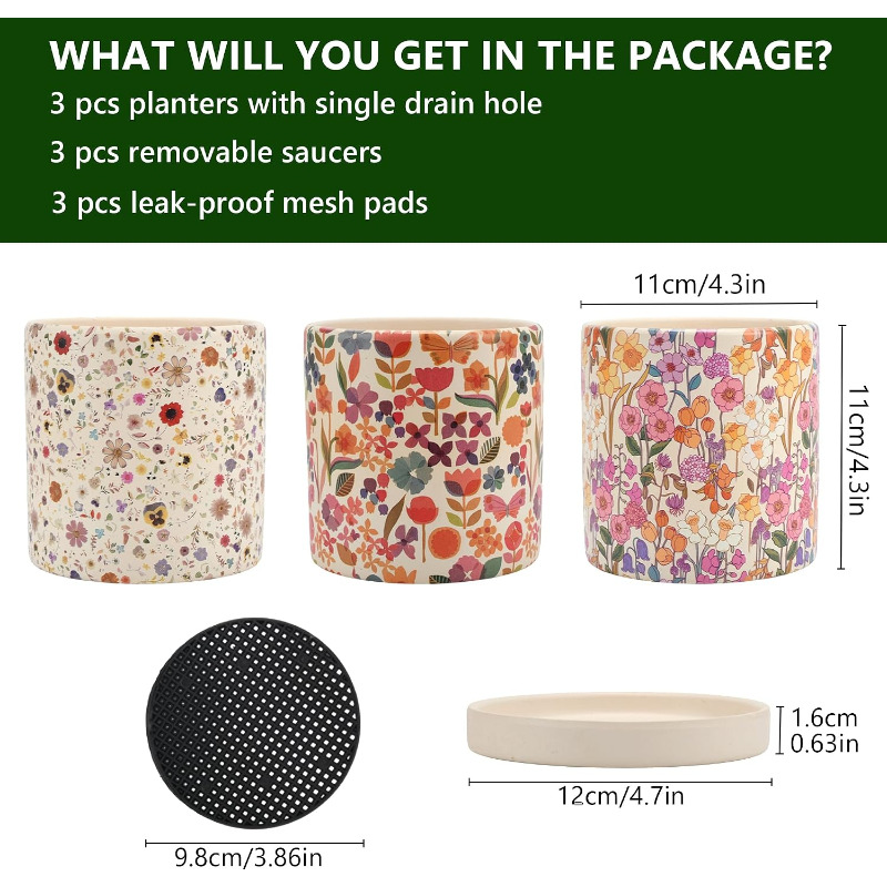 3 Peças de Vasos de Cerâmica F - Snake Plant Ceramic avaliação e preço