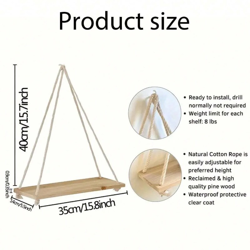 1pc balanço de madeira pendura - Terracotta Pot avaliação e preço